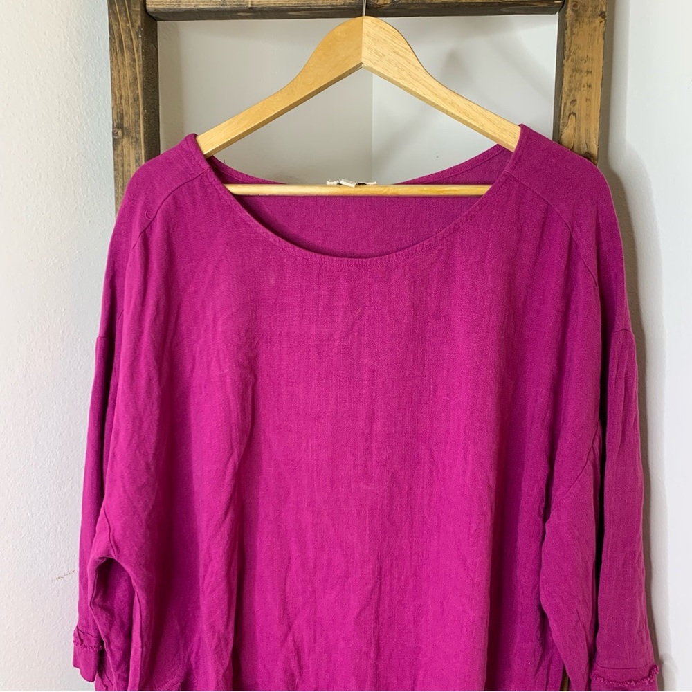 Umgee Women's Fringe Edge Magenta Top Size L - Picture 2 of 7